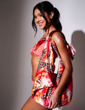 South Beach satin printed ring handle shoulder bag, UK version