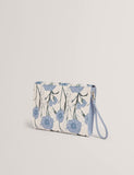 Ted Baker floral clutch bag with wrist strap, imported from the UK