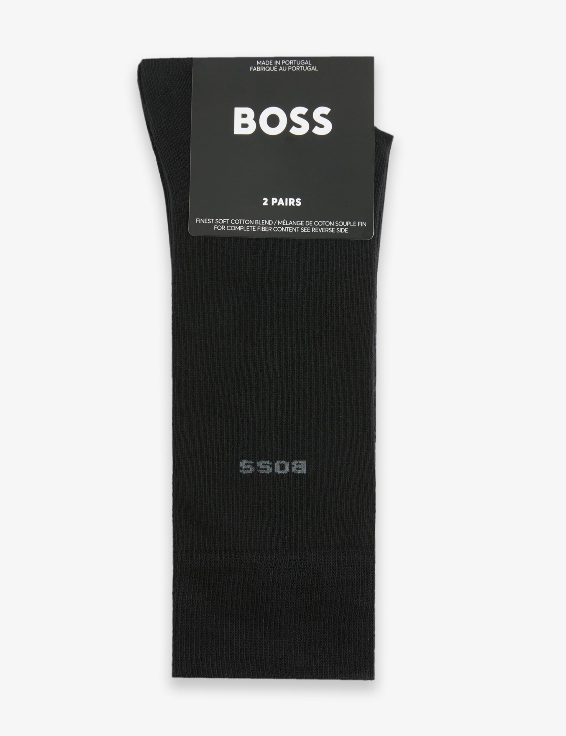 BOSS logo cotton rich socks 2-pack - British product