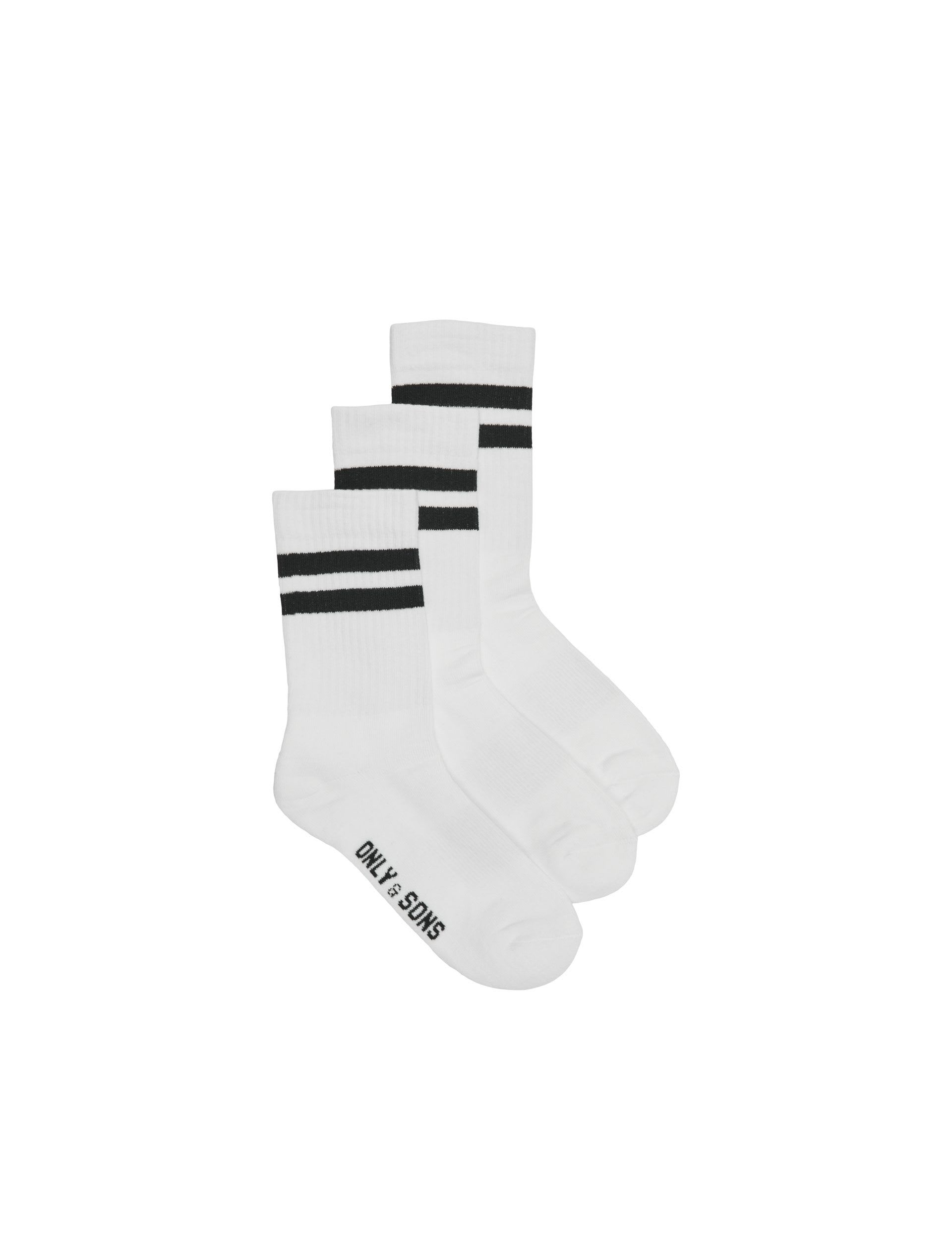 ONLY & SONS 3 Pack Striped Cotton Rich Socks