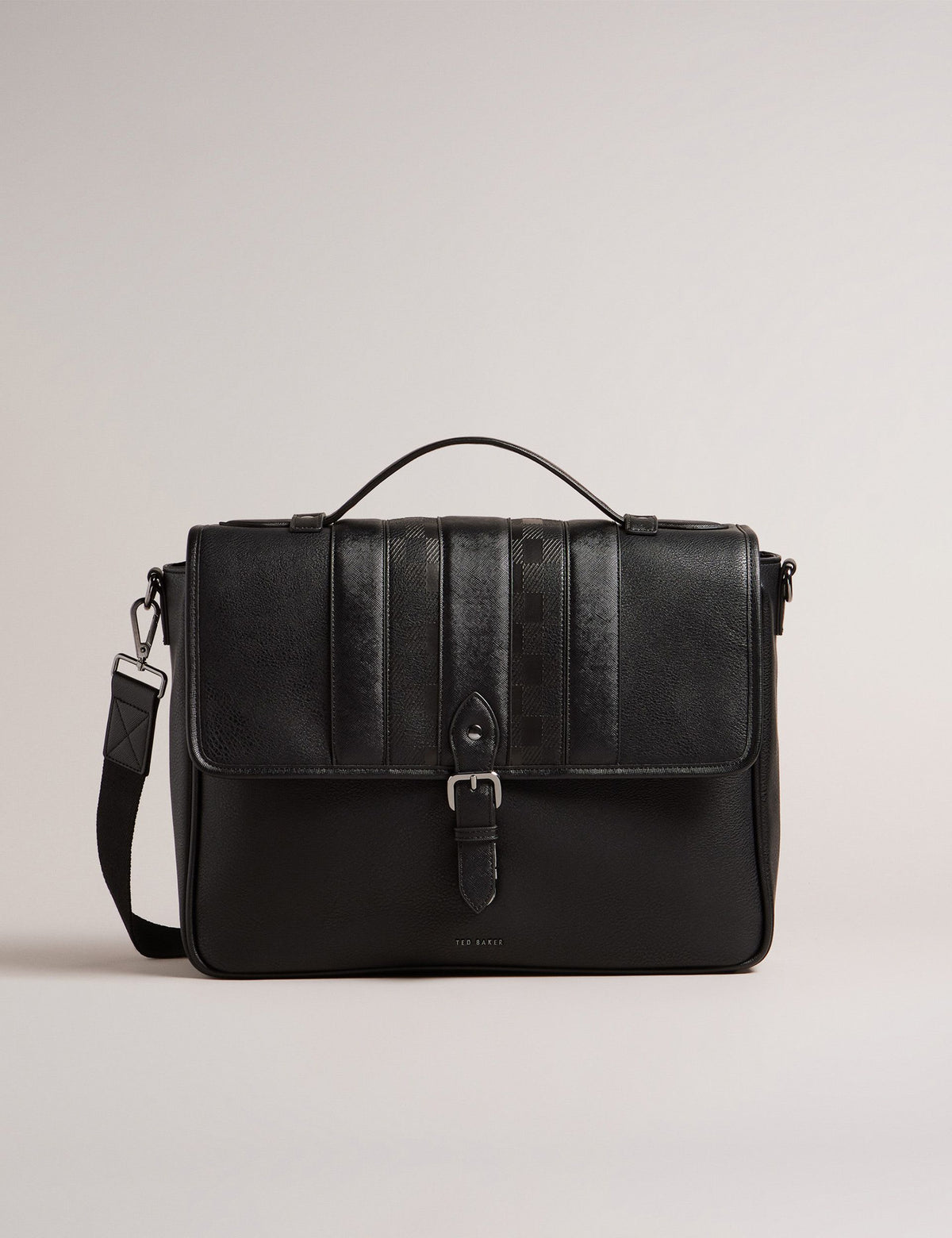 Ted Baker buckle messenger bag with checked pattern, UK version