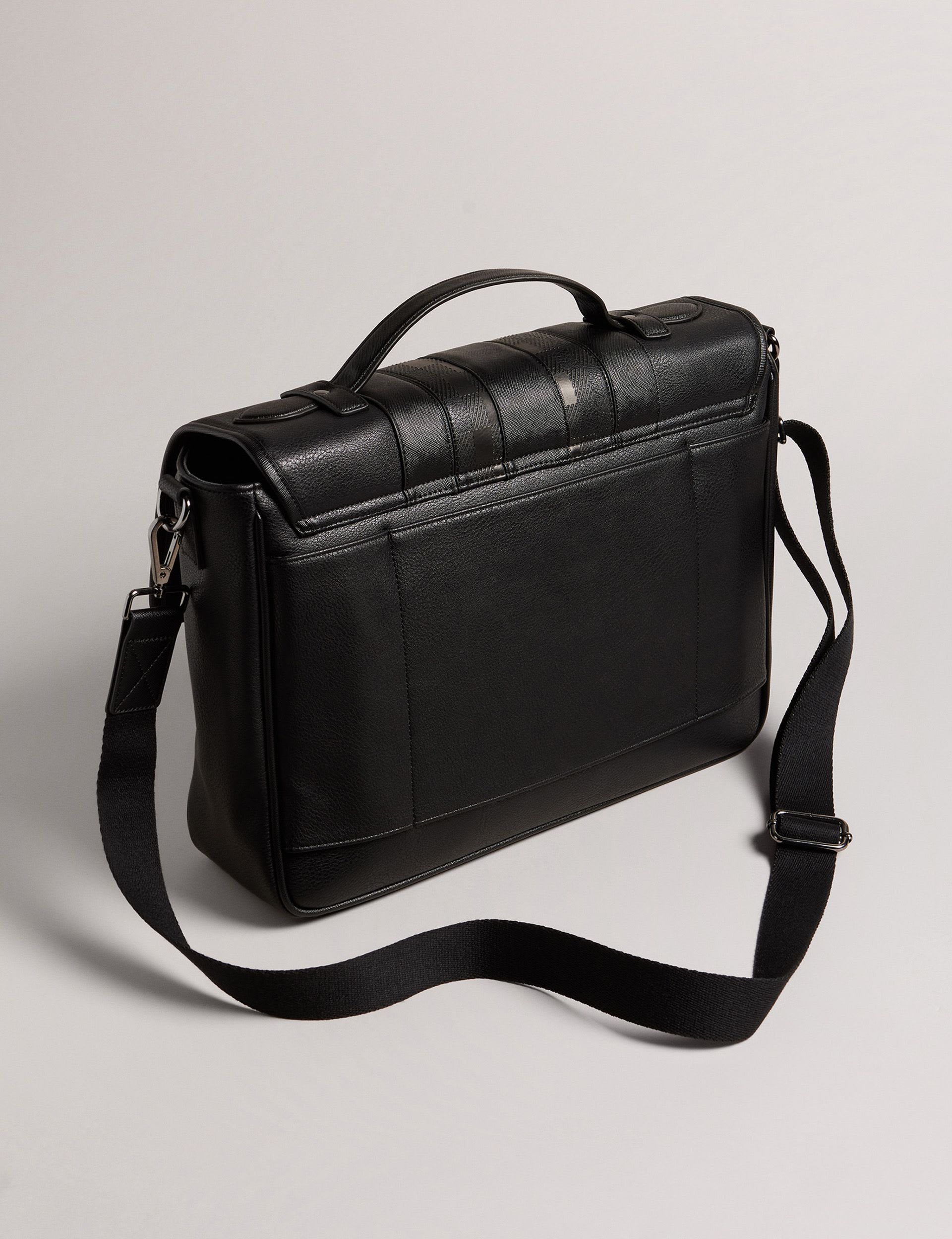 Ted Baker buckle messenger bag with checked pattern, UK version