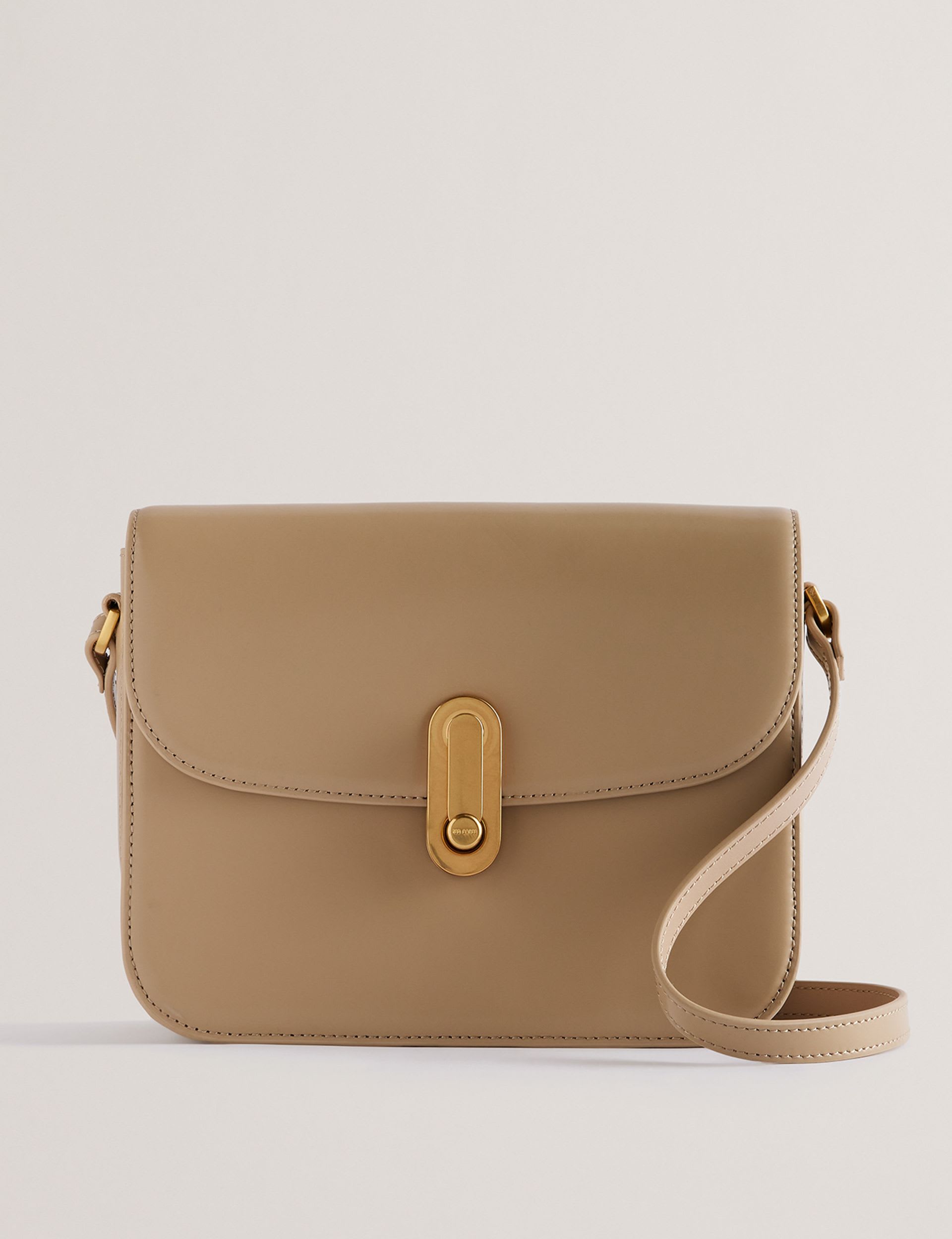 Ted Baker leather cross body bag with gold hardware, imported from the UK