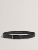 Ted Baker grained leather belt with gunmetal buckle (British brand)