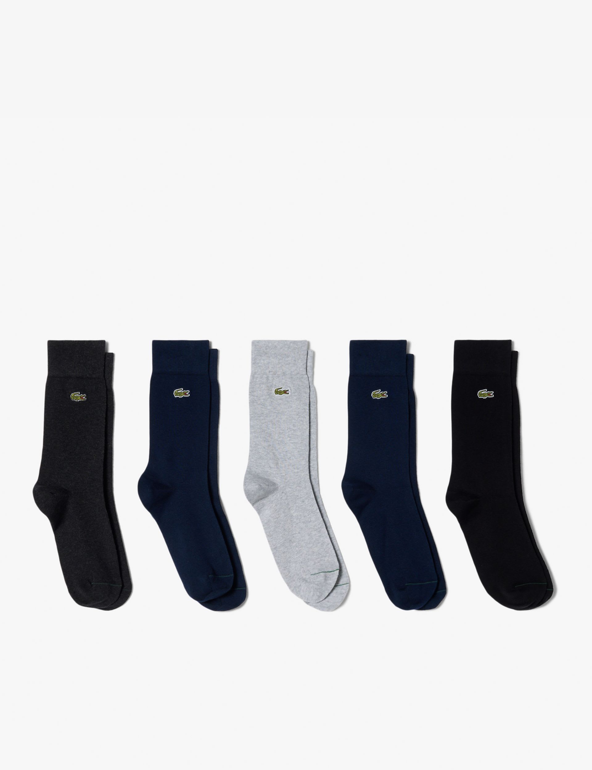 Lacoste cotton rich trainer socks 5 pack, UK version