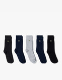 Lacoste cotton rich trainer socks 5 pack, UK version