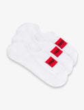 HUGO Lot de 3 chaussettes de sport en coton riches, look invisible, version UK