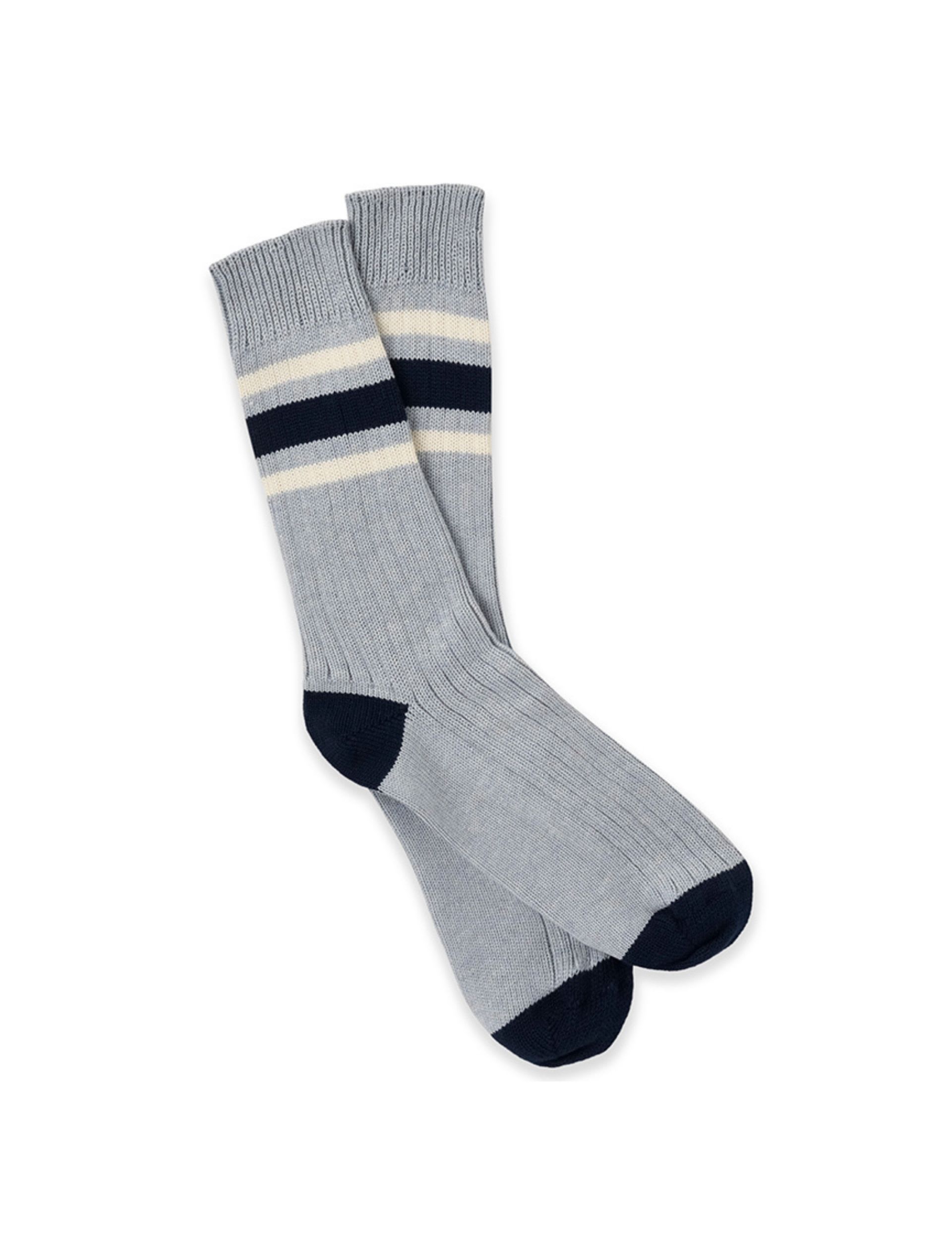 Peregrine striped pure cotton ribbed socks, UK version