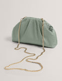 Ted Baker fabric gathered chain strap clutch bag (British brand)