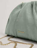 Ted Baker fabric gathered chain strap clutch bag (British brand)