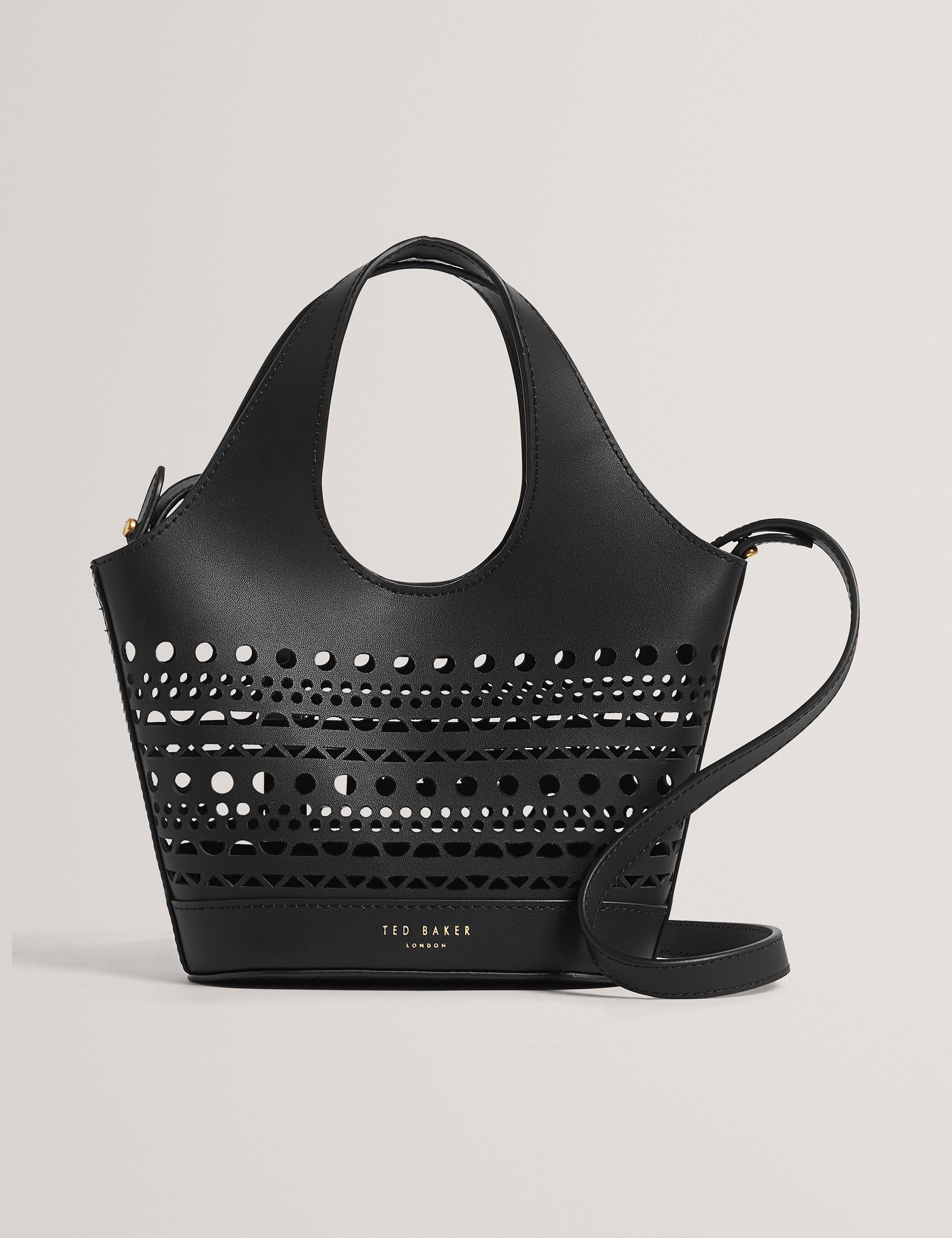 Ted Baker leather tote bag with laser-cut pattern (British brand)