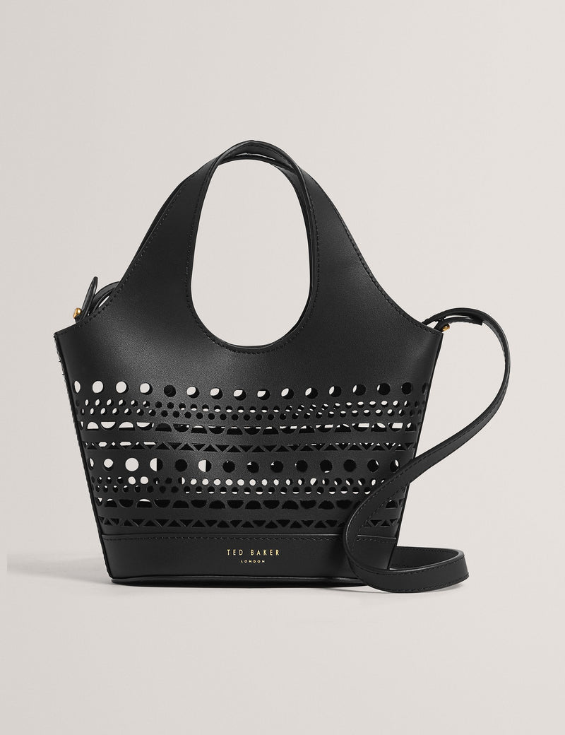 Ted Baker leather tote bag with laser-cut pattern (British brand)