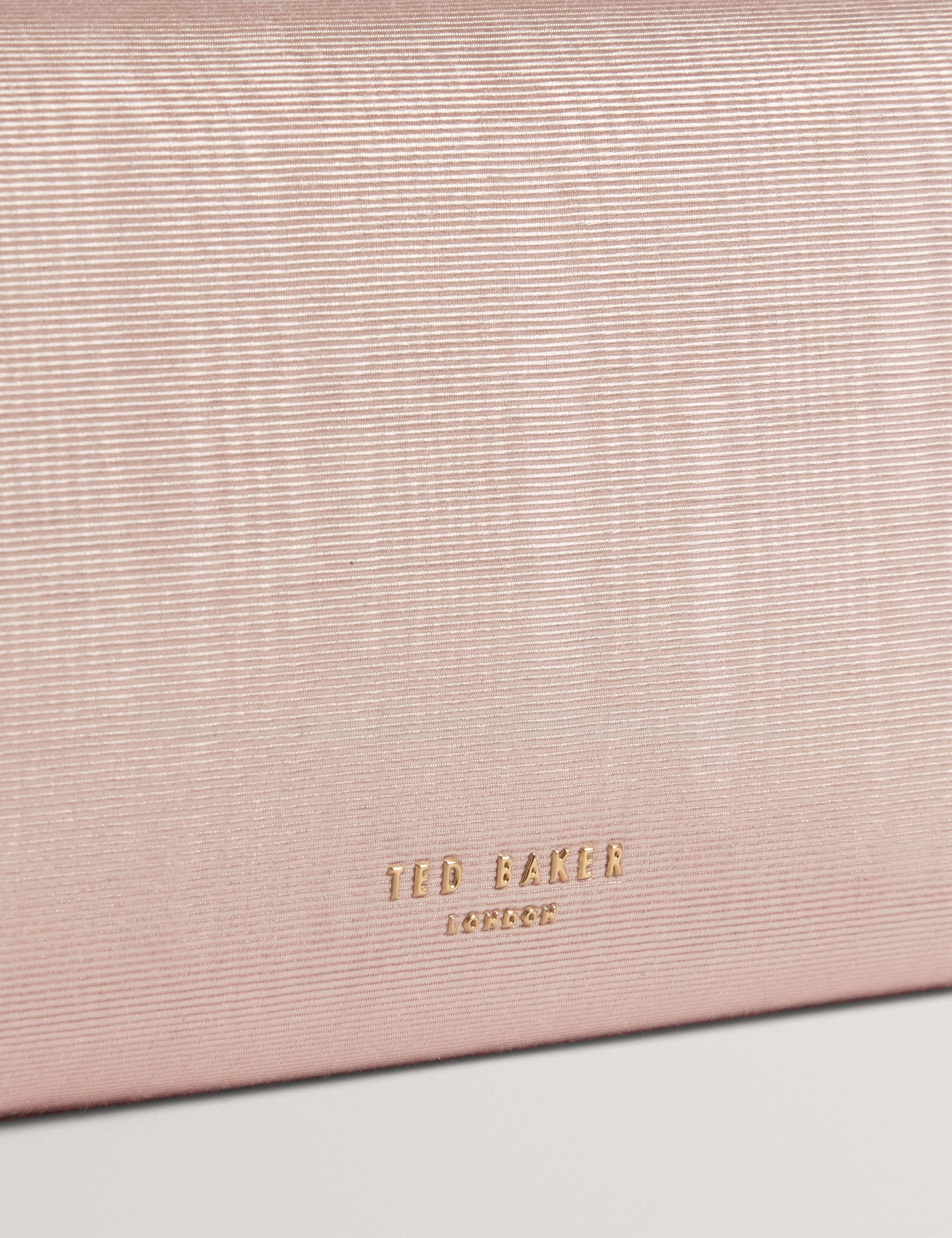 Fabric Moire Chain Strap Baguette Clutch Bag