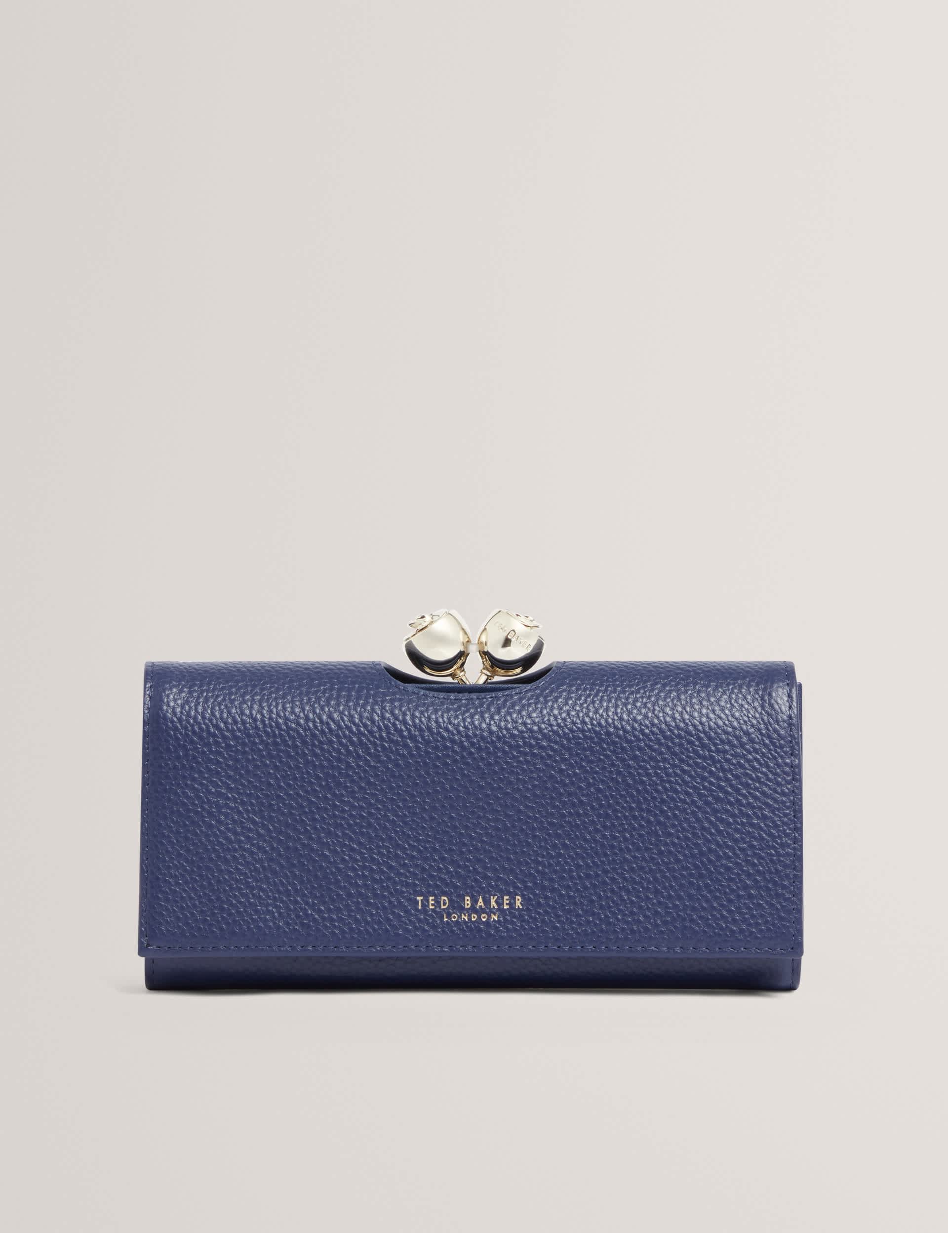 Ted Baker large leather purse with rose clasp - British product