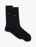 BOSS 2 Pack Spot Socks, one plain and one spot design, UK version