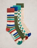 White Stuff patterned ankle socks 4 pack, imported from the UK