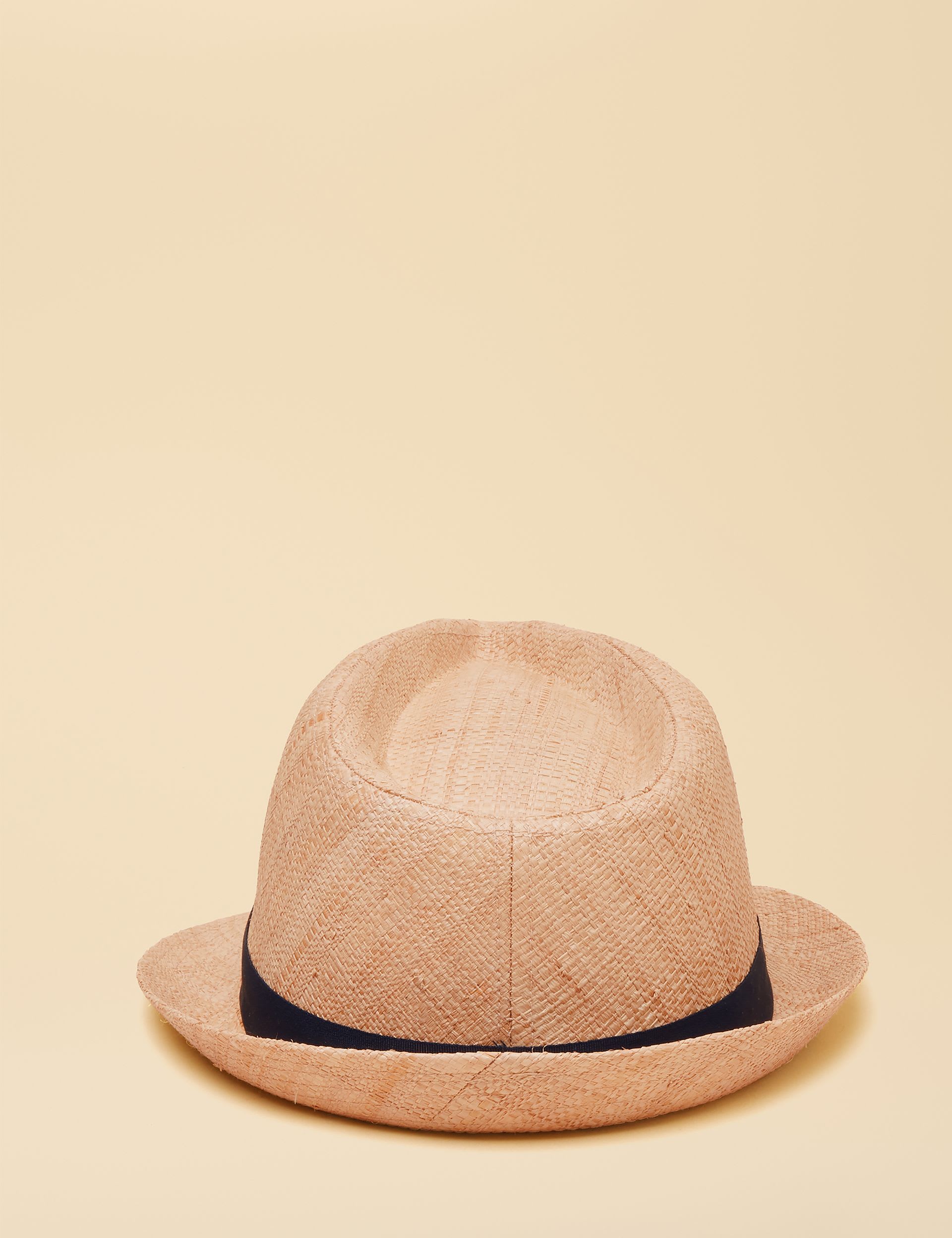 Joules straw trilby raffia hat with woven texture - British product