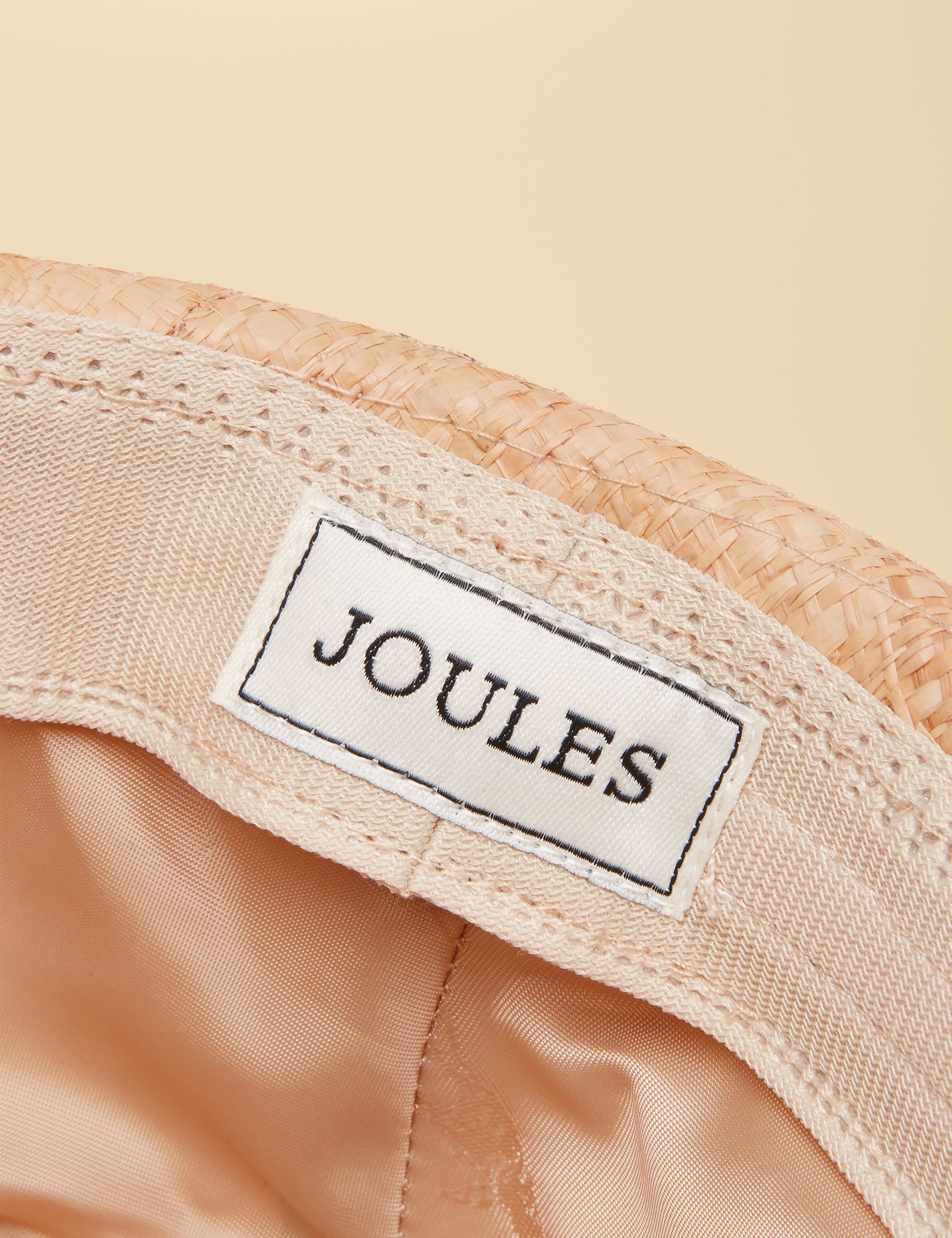Joules straw trilby raffia hat with woven texture - British product