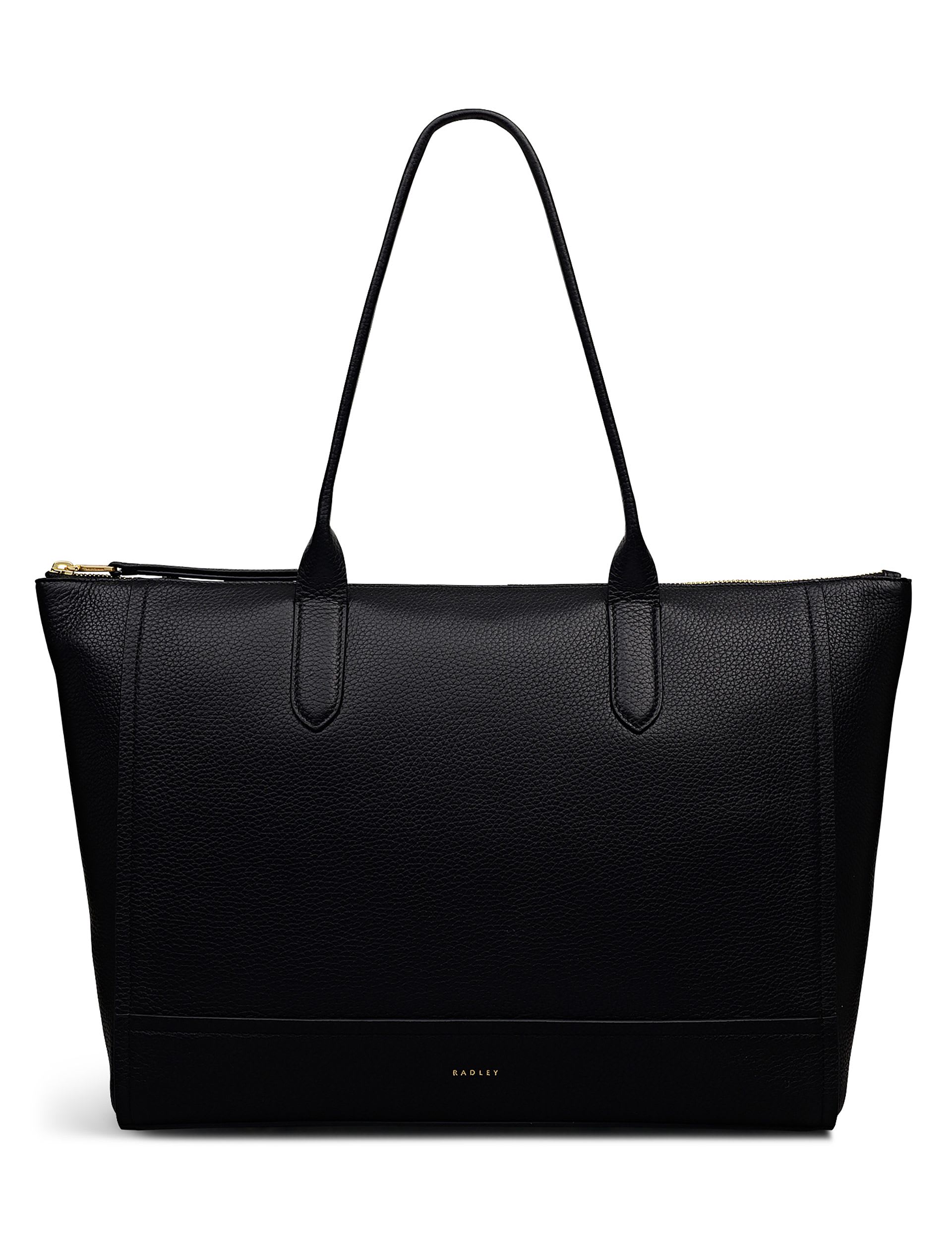 Leather Oak Street zip top tote bag in genuine leather, imported from the UK