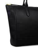 Leather Oak Street zip top tote bag in genuine leather, imported from the UK