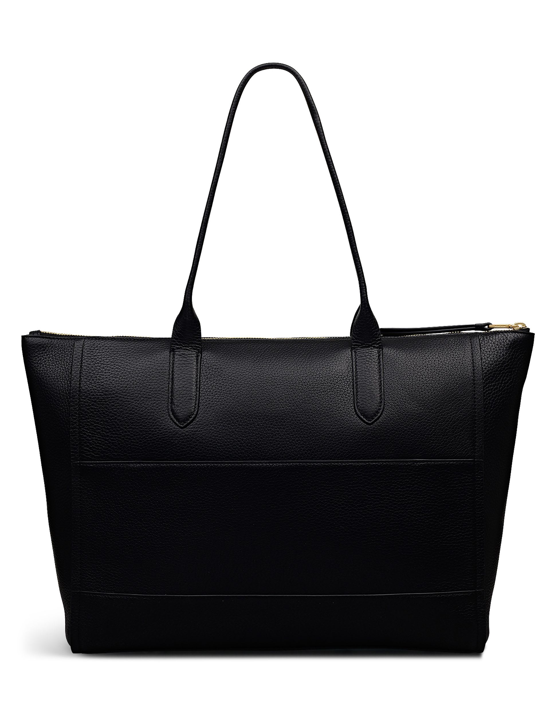 Leather Oak Street zip top tote bag in genuine leather, imported from the UK