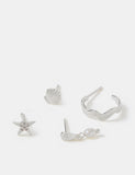 Accessorize sterling silver plated mixed earrings 4 pack, UK version