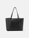 Accessorize faux leather tote bag with gold hardware, imported from the UK