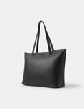 Accessorize faux leather tote bag with gold hardware, imported from the UK