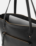Accessorize faux leather tote bag with gold hardware, imported from the UK
