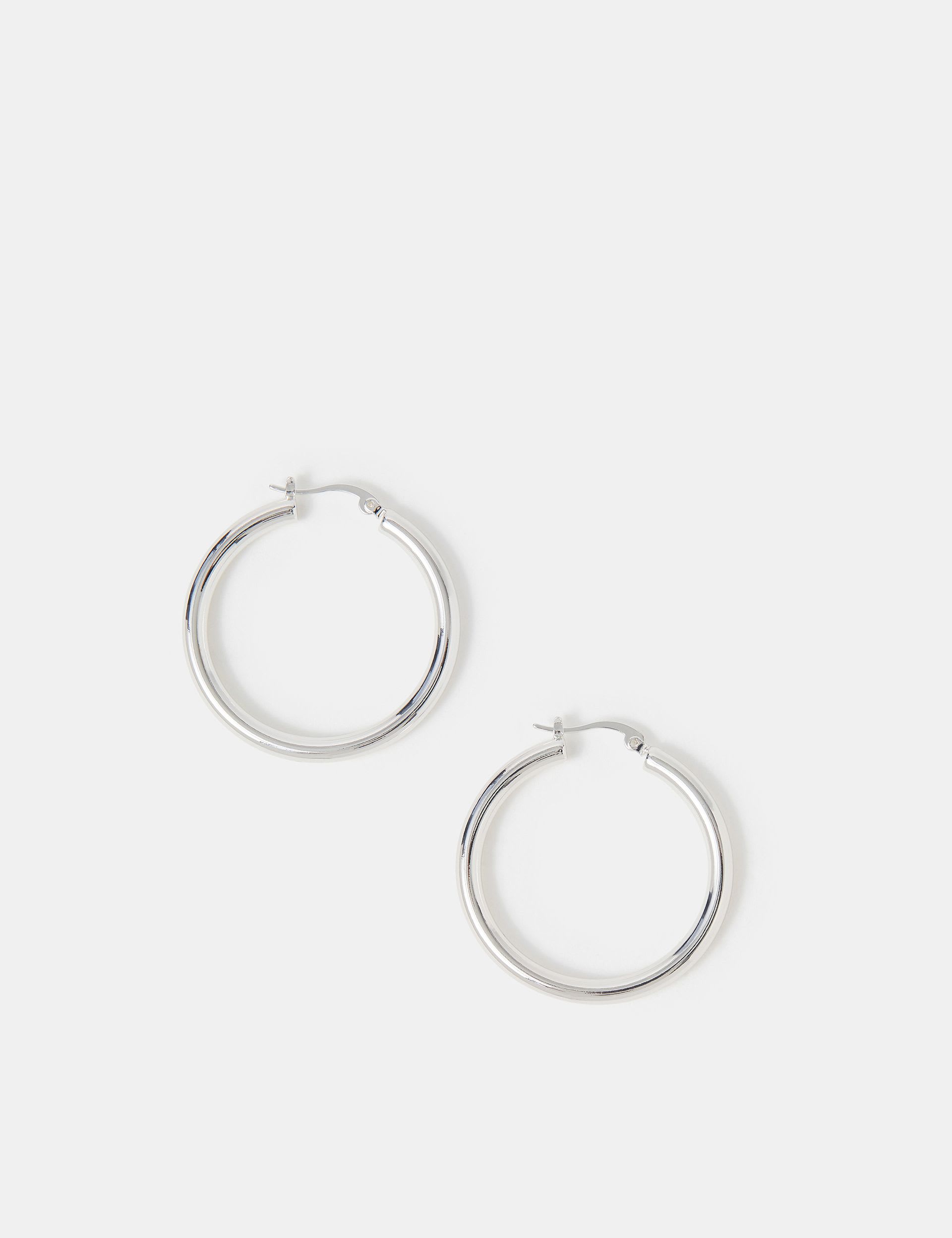 Accessorize silver plated hoop earrings 4 cm, UK version