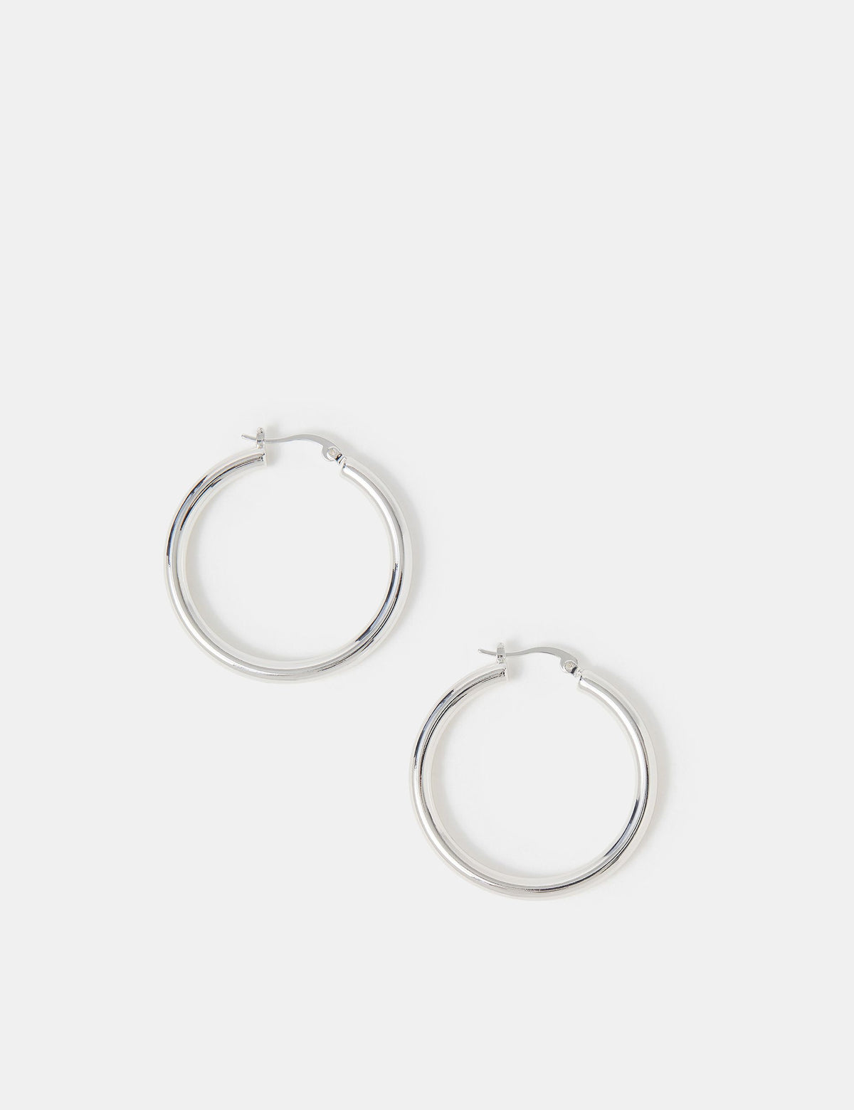 Accessorize silver plated hoop earrings 4 cm, UK version