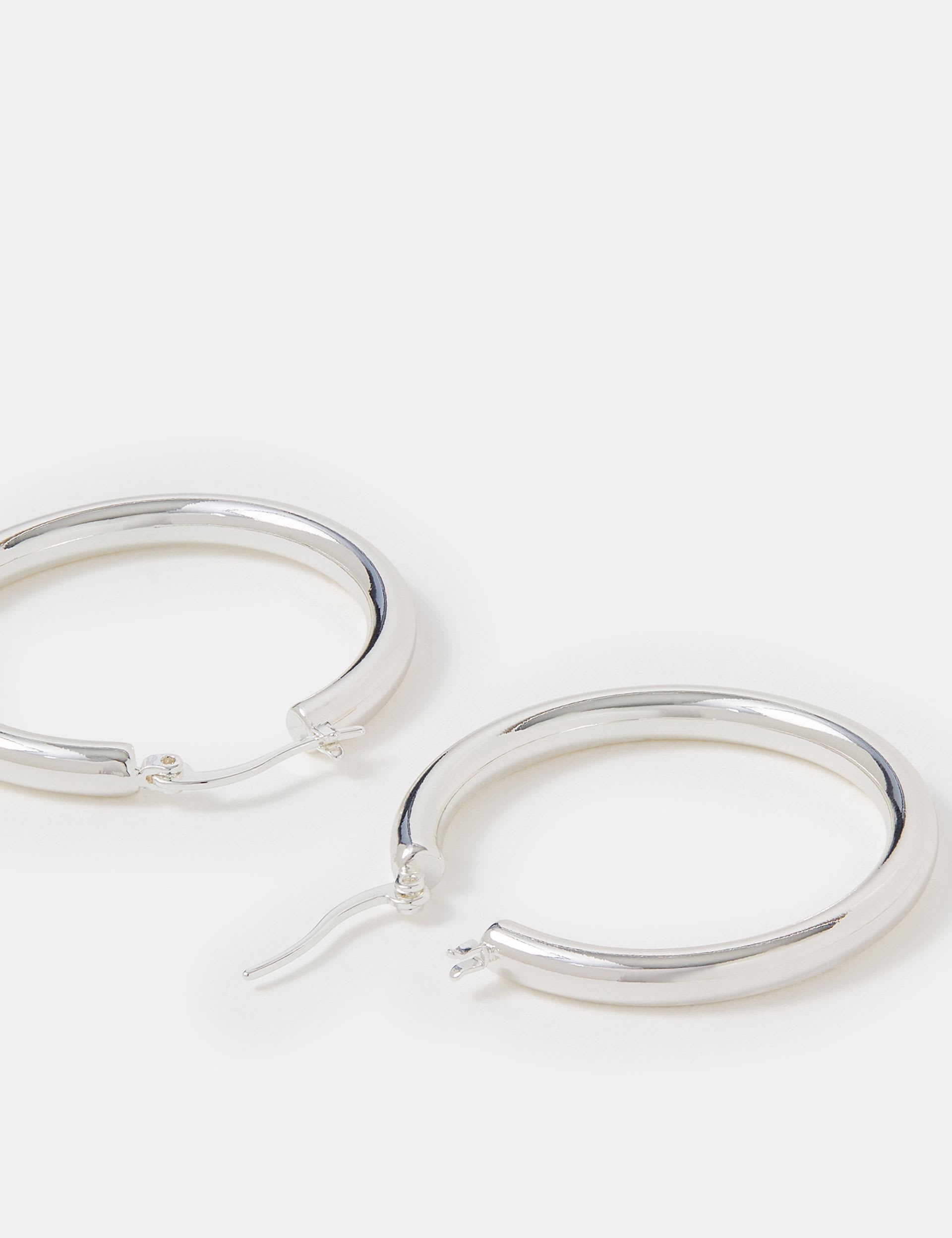 Accessorize silver plated hoop earrings 4 cm, UK version