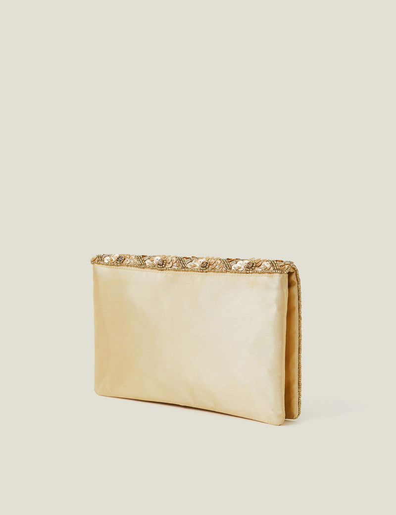 Accessorize beaded sequin chain strap clutch bag - British product