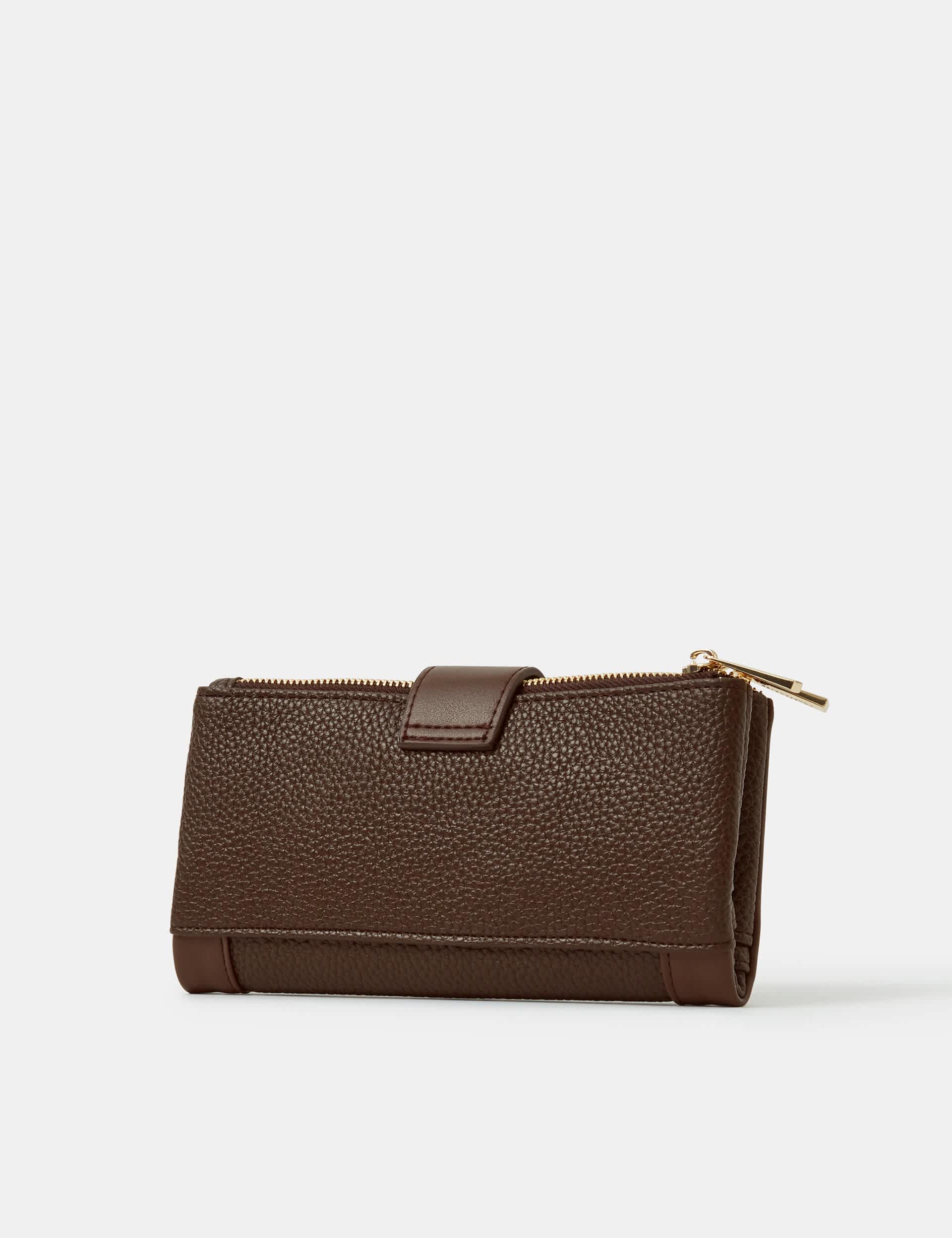 Accessorize faux leather purse with buckle closure - British product