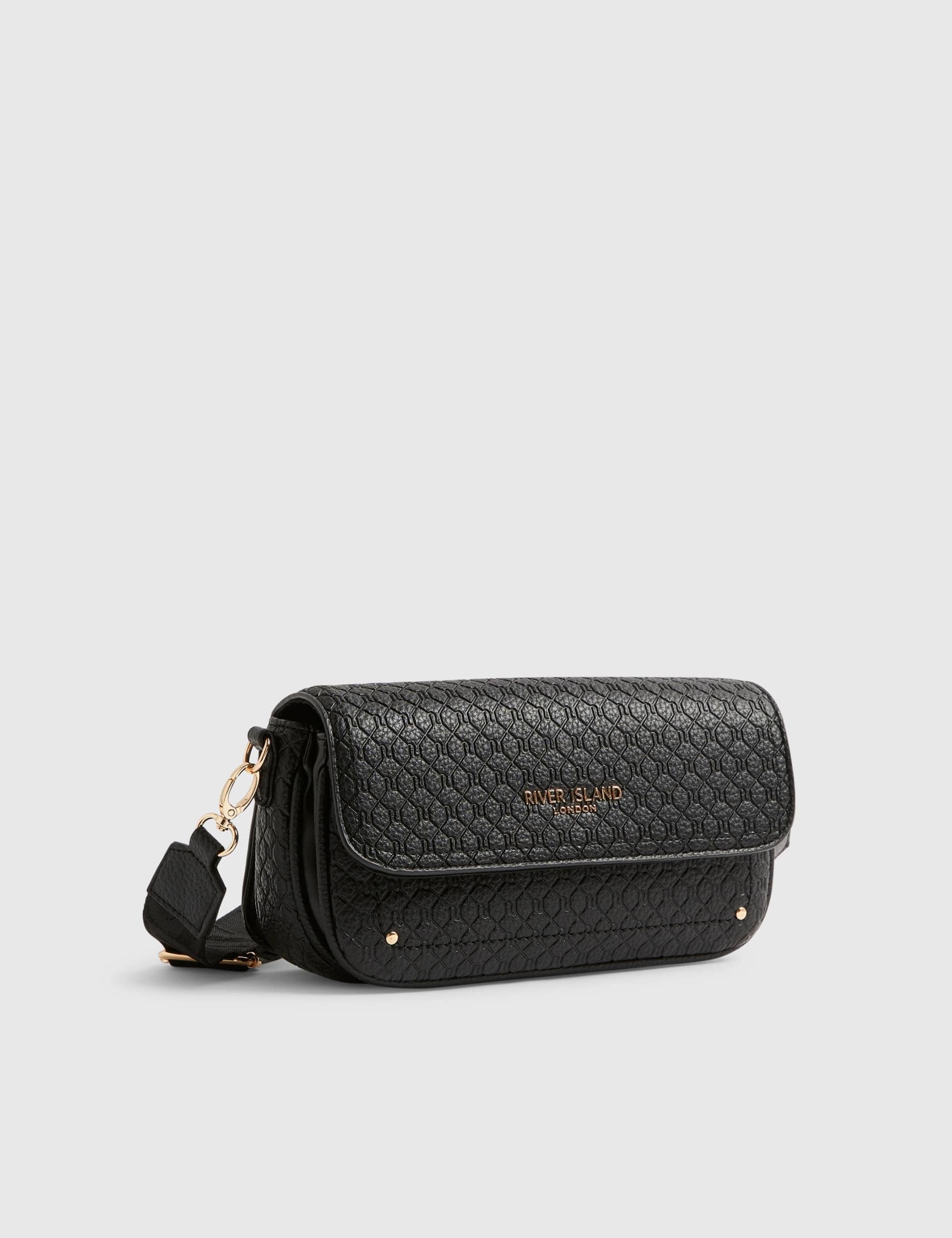 River Island cross body bag monogram print, imported from the UK