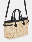 Whistles straw mini tote bag with cross-body strap - British product