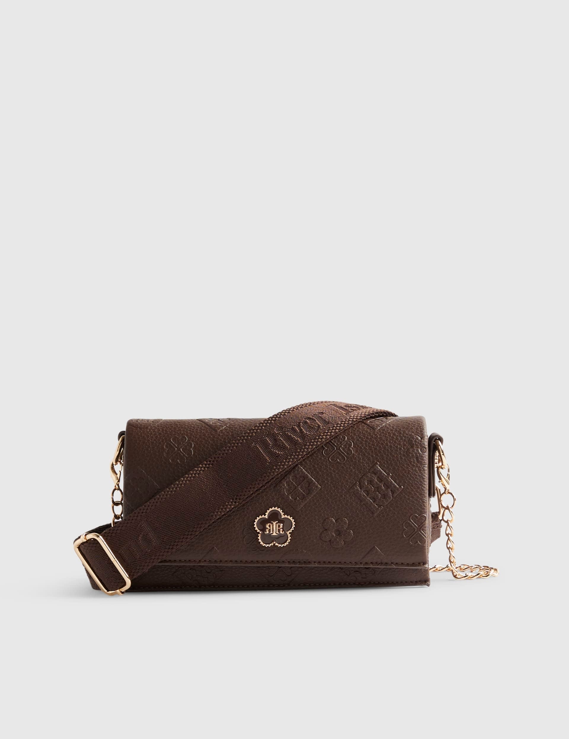 River Island embossed cross body bag chain strap, UK version