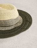 White Stuff colour-block fedora hat with wide brim - British product