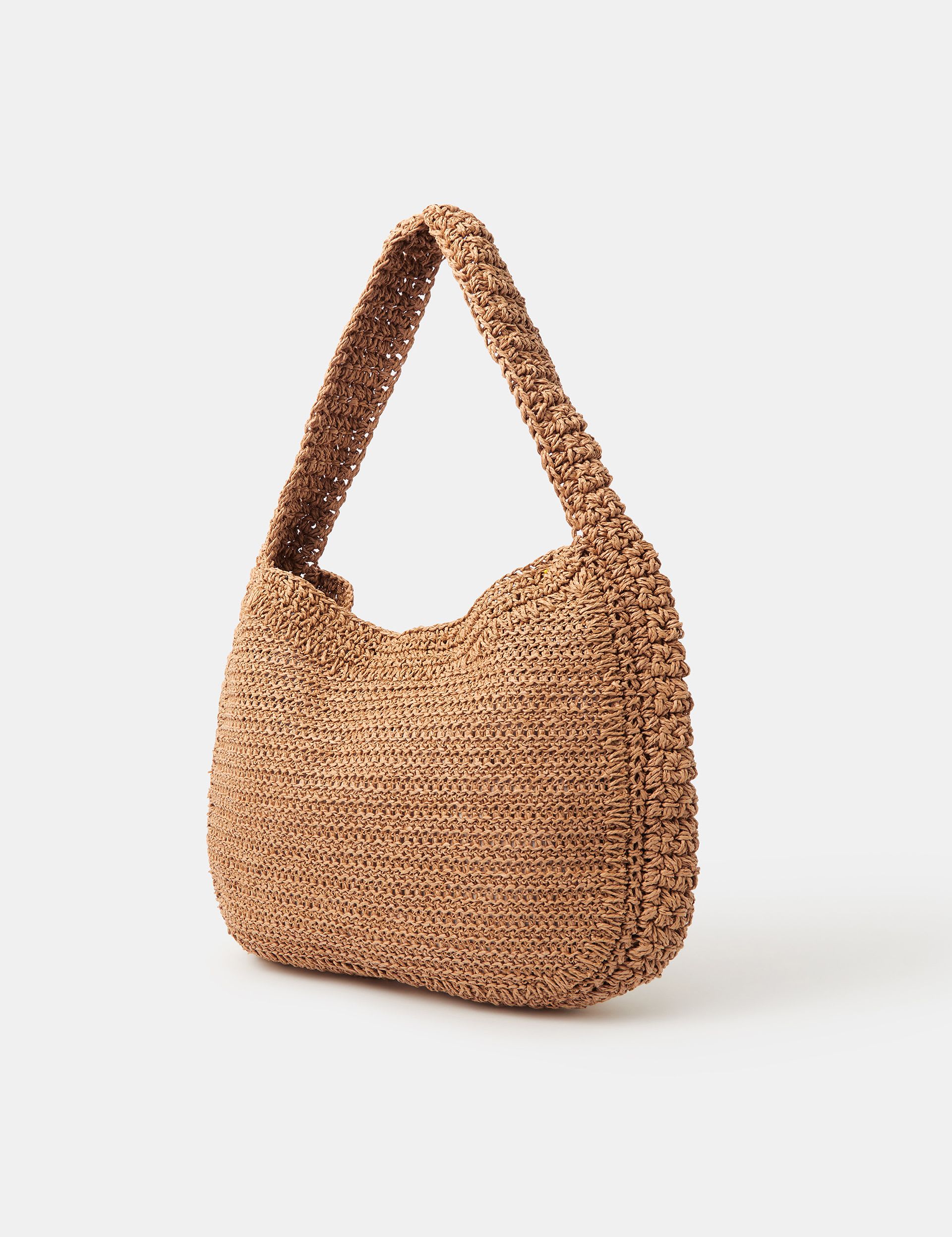 Accessorize raffia flower shoulder bag, imported from the UK