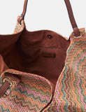 Accessorize zig zag raffia shoulder bag woven stripe, imported from the UK