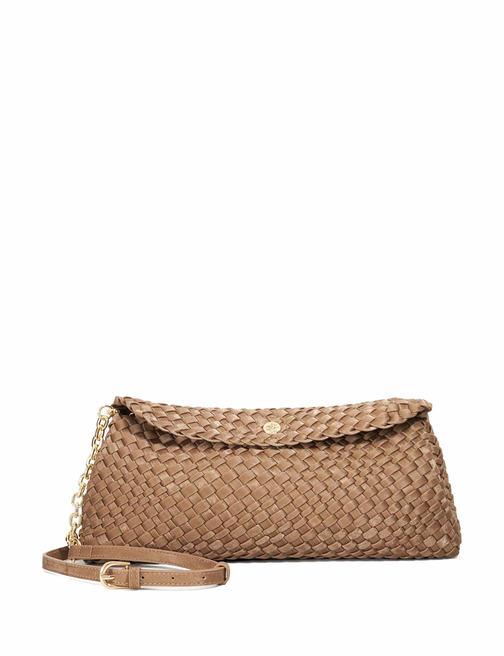 Dune London Faux Leather Woven Clutch Bag