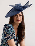 Phase Eight large bow fascinator in navy (British brand)