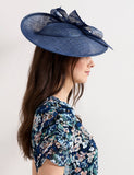 Phase Eight large bow fascinator in navy (British brand)