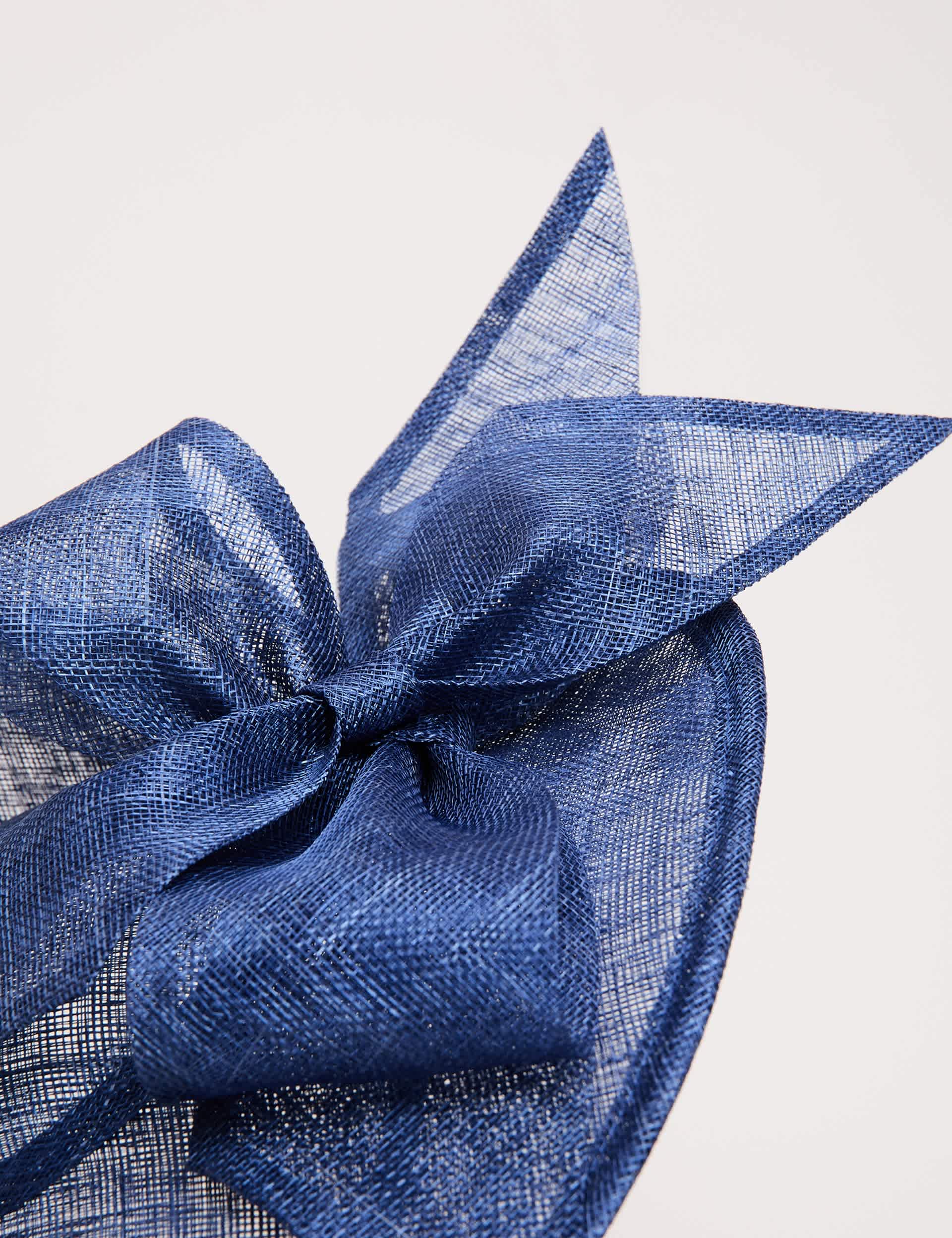 Phase Eight large bow fascinator in navy (British brand)