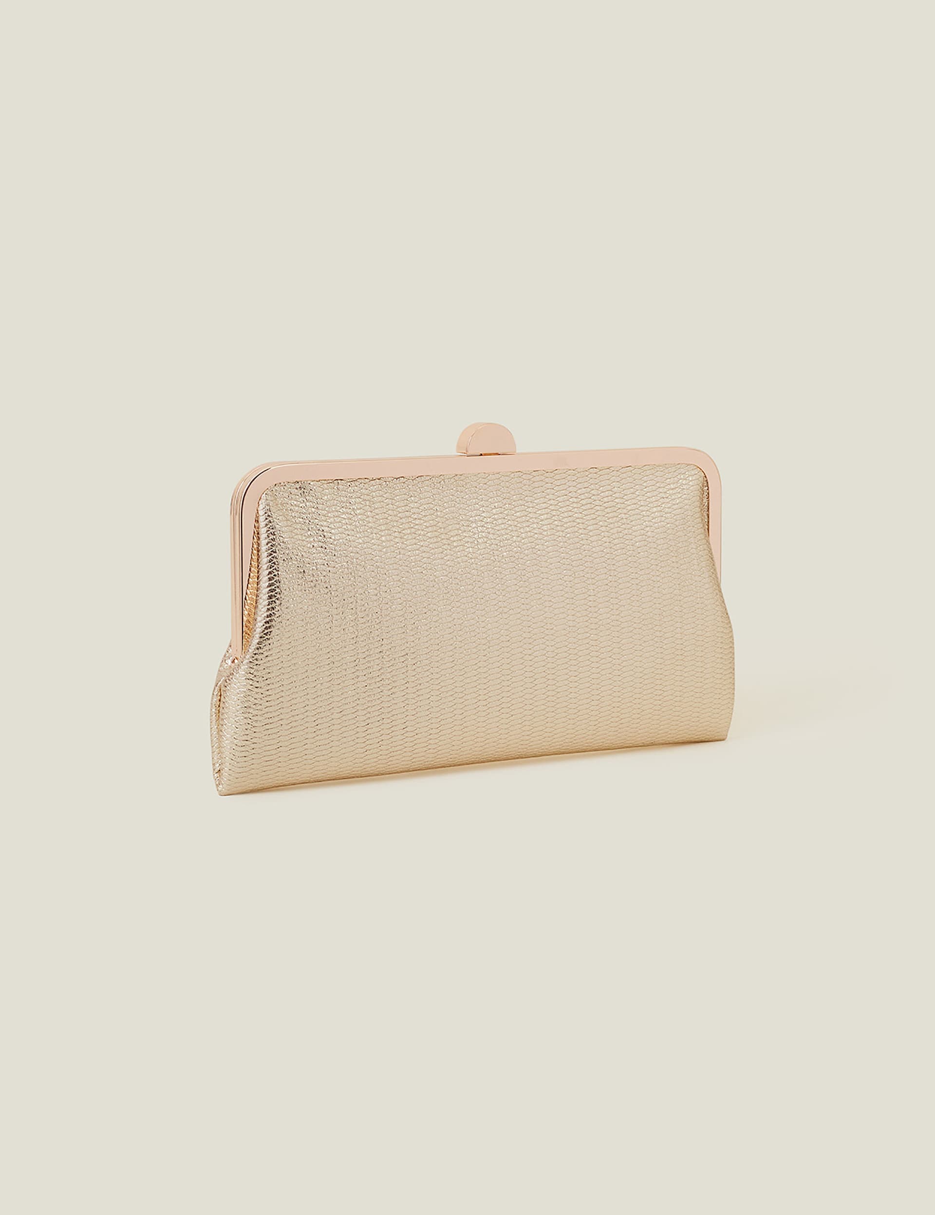 Accessorize metallic chain strap clutch bag (British brand)