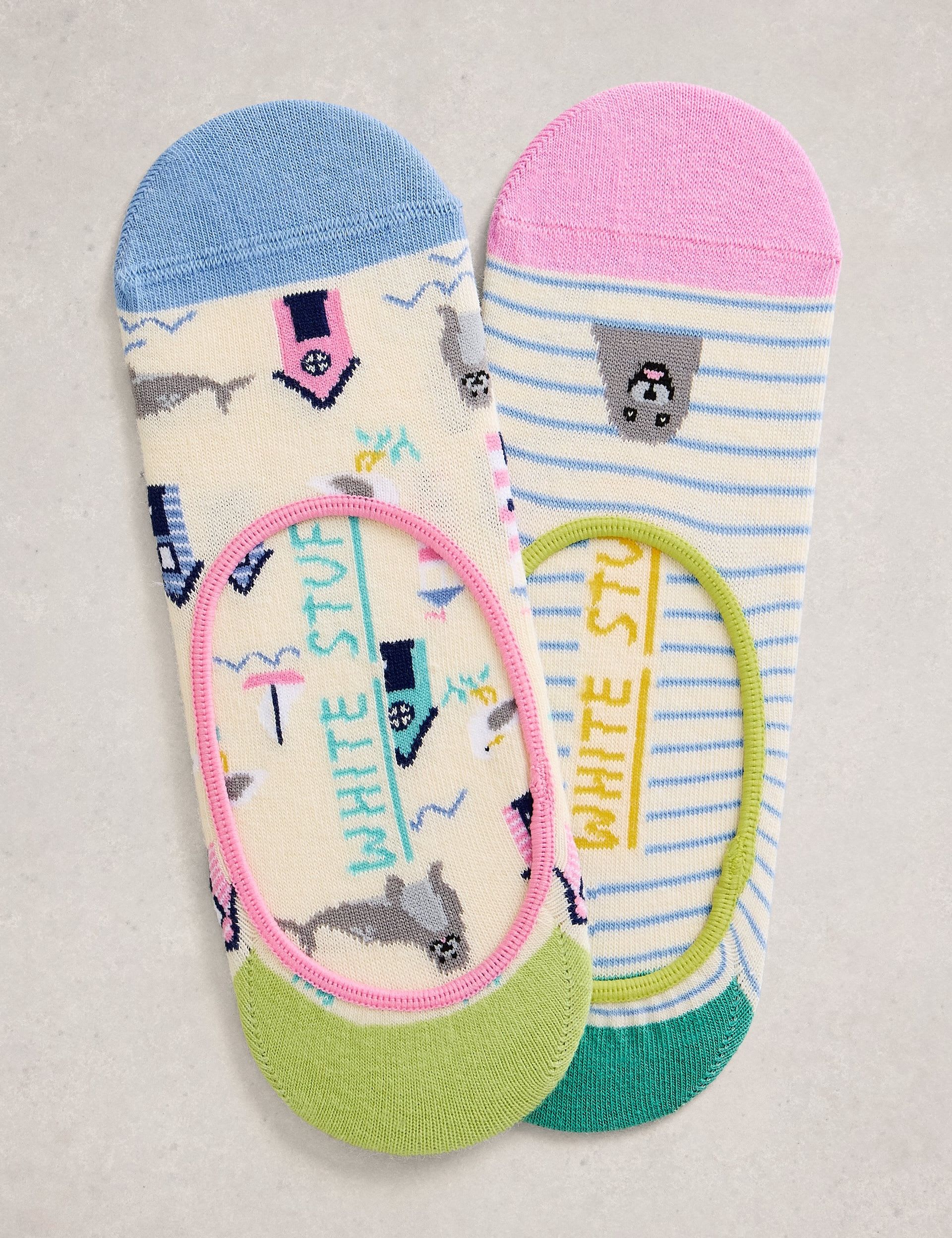 White Stuff patterned footsies 2 pack, UK version