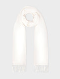 Woven fringed scarf in polyester viscose blend (British brand)