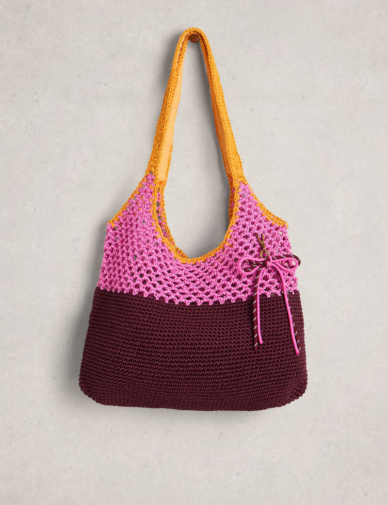 White Stuff Crochet Tote Shopper polyester bag, UK version