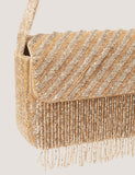Monsoon beaded shoulder bag metallic zig-zag pattern (British brand)