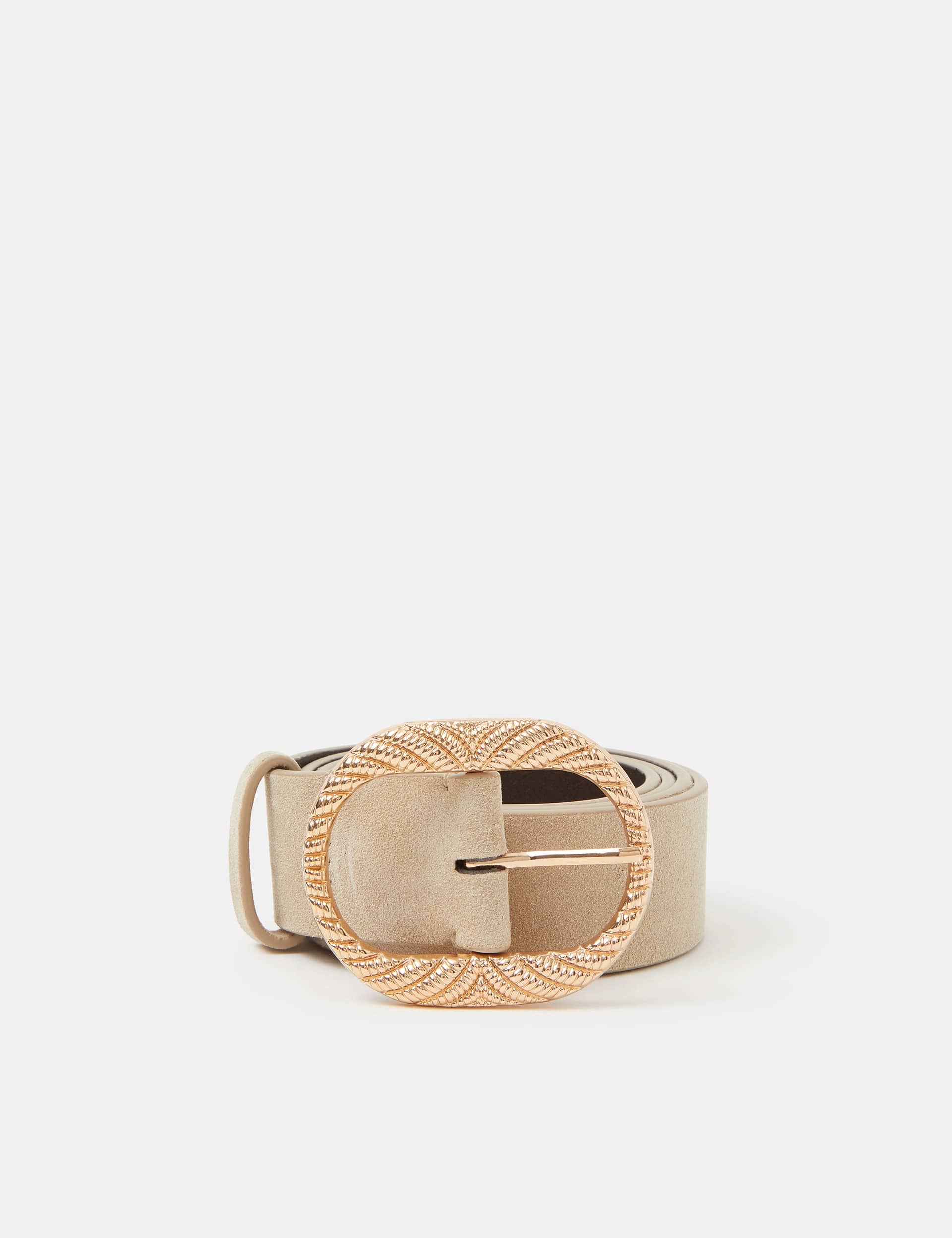 Accessorize leather waist belt oval buckle - British product